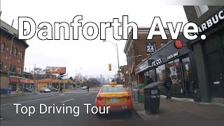 Danforth Ave Toronto  Driving Tour 4K  Ontario Canada [upl. by Kapoor]