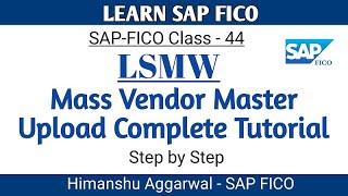 SAP LSMW for Vendor Master Upload  SAP Data Migration Tool [upl. by Caren]