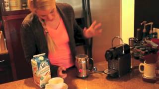 Nespresso Aeroccino Plus Frother Review Frothing Almond Milk [upl. by Eniron]