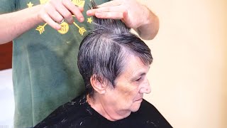 FREE HAIRCUT IN ELDERLY CARE  SHORT HAIRCUT TRANSFORMATION [upl. by Tteltrab]