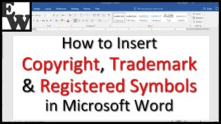 How to Insert Trademark Copyright and Registered Symbols in Microsoft Word [upl. by Katalin576]